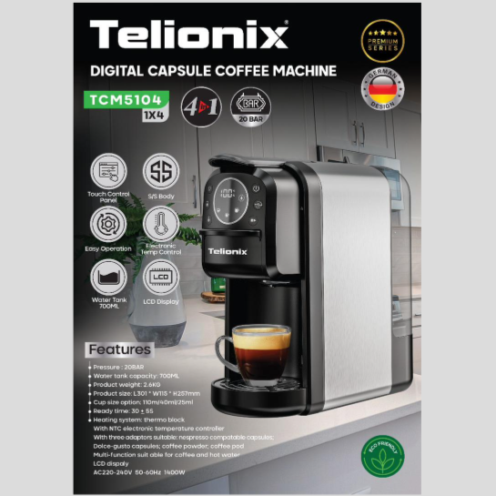 اسپرسوساز و نسپرسوساز تلیونیکس مدل TCM5104