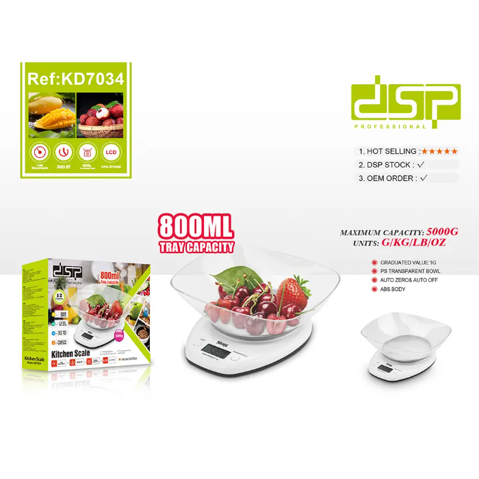 تصویر ترازو آشپزخانه دی اس پی مدل KD7034