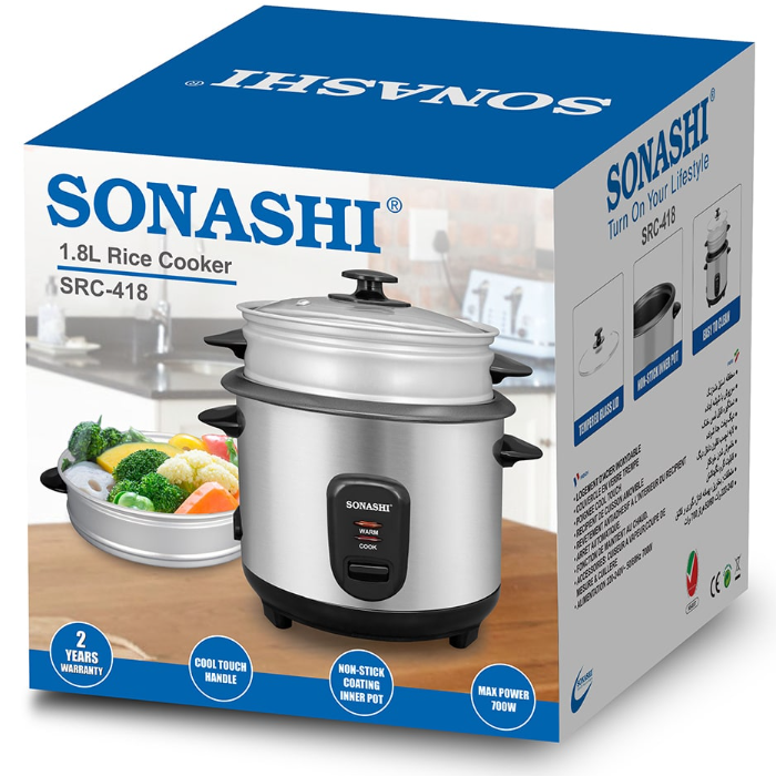 تصویر پلوپز و بخارپز 1.8 لیتری سوناشی مدل SRC-418