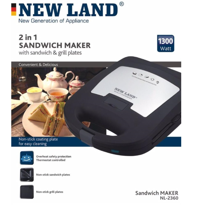 ساندویچ ساز 2 کاره نیولند مدل NL-2360